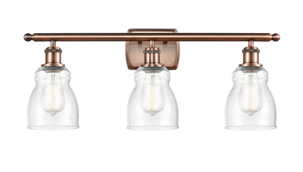 Innovations - 516-3W-AC-G394 - Three Light Bath Vanity - Ballston - Antique Copper