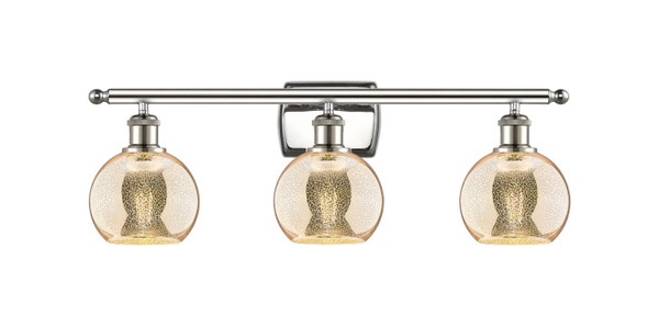 Innovations - 516-3W-PN-G128-6 - Three Light Bath Vanity - Ballston - Polished Nickel