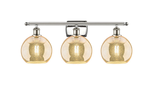 Innovations - 516-3W-PN-G128-8 - Three Light Bath Vanity - Ballston - Polished Nickel
