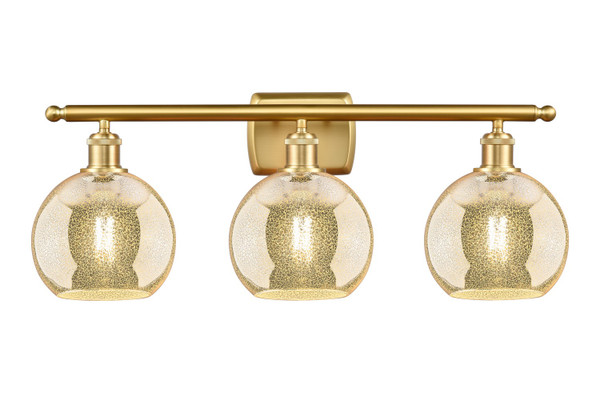 Innovations - 516-3W-SG-G128-8 - Three Light Bath Vanity - Ballston - Satin Gold