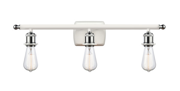 Innovations - 516-3W-WPC - Three Light Bath Vanity - Ballston - White Polished Chrome