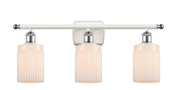 Innovations - 516-3W-WPC-G341 - Three Light Bath Vanity - Ballston - White Polished Chrome
