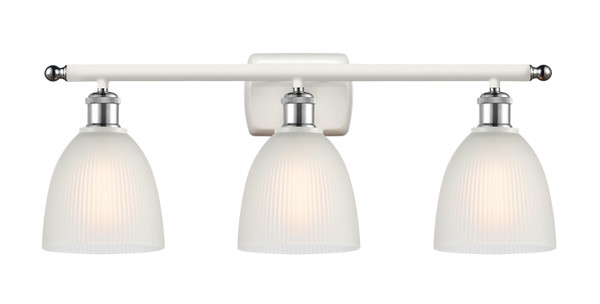 Innovations - 516-3W-WPC-G381 - Three Light Bath Vanity - Ballston - White Polished Chrome