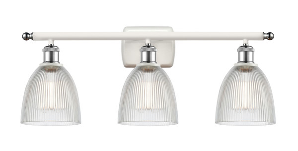 Innovations - 516-3W-WPC-G382 - Three Light Bath Vanity - Ballston - White Polished Chrome