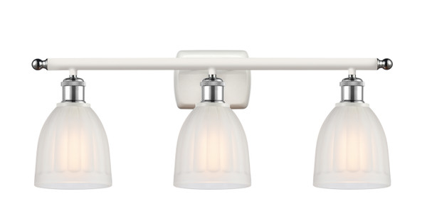 Innovations - 516-3W-WPC-G441 - Three Light Bath Vanity - Ballston - White Polished Chrome