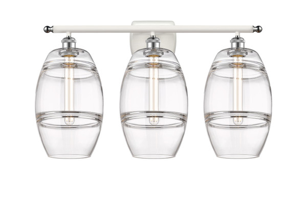 Innovations - 516-3W-WPC-G557-8CL - Three Light Bath Vanity - Ballston - White Polished Chrome