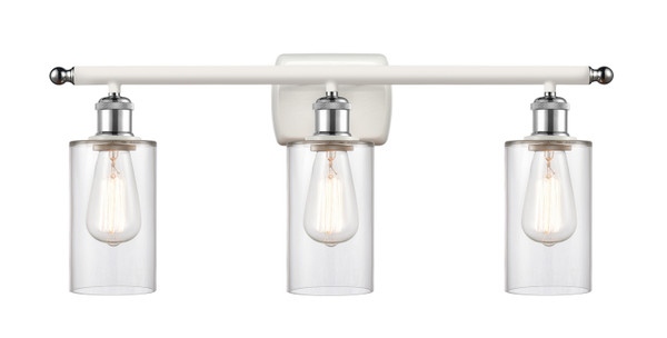 Innovations - 516-3W-WPC-G802 - Three Light Bath Vanity - Ballston - White Polished Chrome