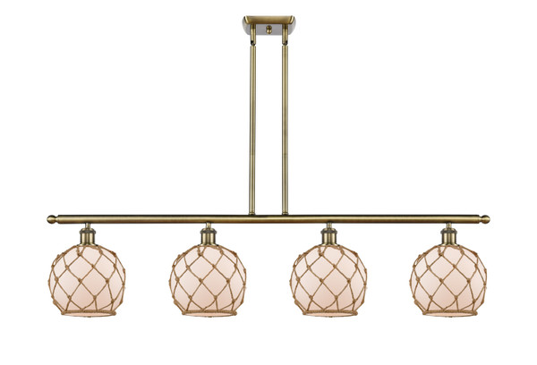 manufacturer_finish:Antique Brass|manufacturer_glass:White Glass with Brown Rope|light_output:220.00lm|color_temperature:2200K|cri:99