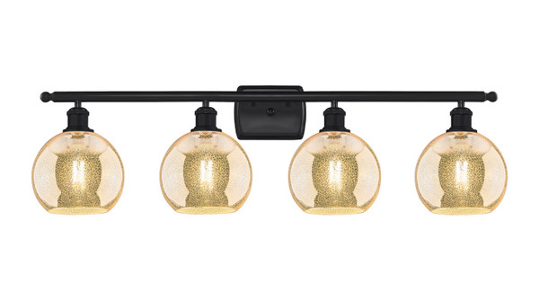 Innovations - 516-4W-BK-G128-8 - Four Light Bath Vanity - Ballston - Matte Black
