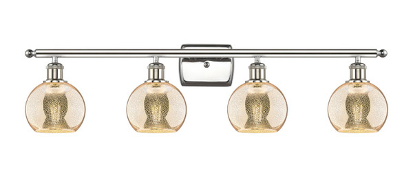 Innovations - 516-4W-PN-G128-6 - Four Light Bath Vanity - Ballston - Polished Nickel