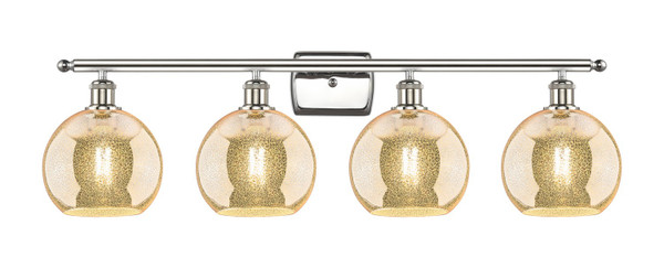 Innovations - 516-4W-PN-G128-8 - Four Light Bath Vanity - Ballston - Polished Nickel