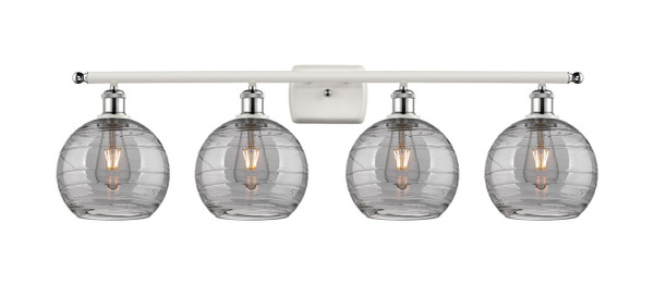 Innovations - 516-4W-WPC-G1213-8SM - Four Light Bath Vanity - Ballston - White Polished Chrome