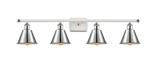 Innovations - 516-4W-WPC-M8-PC - Four Light Bath Vanity - Ballston - White Polished Chrome