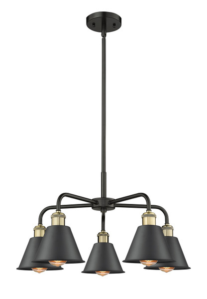 Innovations - 516-5CR-BAB-M8-BK - Five Light Chandelier - Ballston - Black Antique Brass