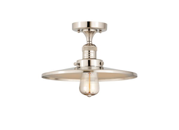 Innovations - 517-1CH-PN-MFR-PN-12-LED - LED Semi-Flush Mount - Franklin Restoration - Polished Nickel