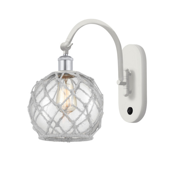 Innovations - 518-1W-WPC-G122-8RW - One Light Wall Sconce - Ballston - White Polished Chrome