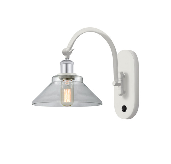 Innovations - 518-1W-WPC-G132 - One Light Wall Sconce - Ballston - White Polished Chrome