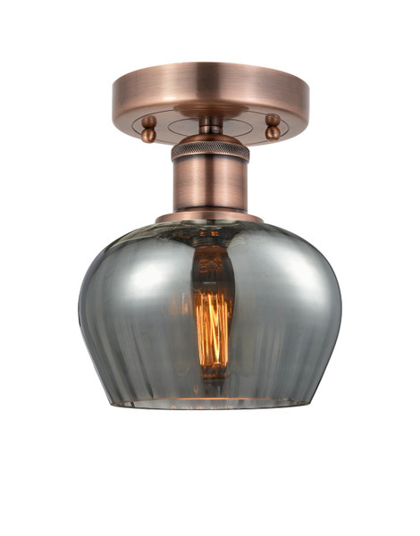 Innovations - 616-1F-AC-G93 - One Light Semi-Flush Mount - Edison - Antique Copper