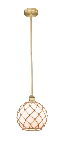 manufacturer_finish:Antique Brass|manufacturer_glass:Matte White Glass with Brown Rope|light_output:220.00lm|color_temperature:2200K|cri:99