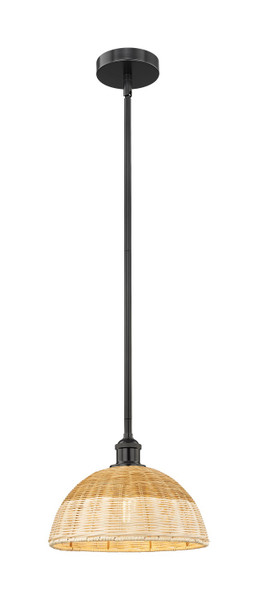 Innovations - 616-1S-BK-NBD2-12-NAT - One Light Mini Pendant - Edison - Matte Black