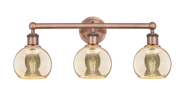 Innovations - 616-3W-AC-G128-6 - Three Light Bath Vanity - Edison - Antique Copper