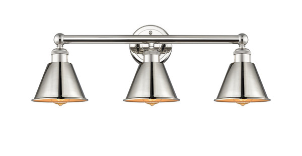 Innovations - 616-3W-PN-M8-PN - Three Light Bath Vanity - Edison - Polished Nickel