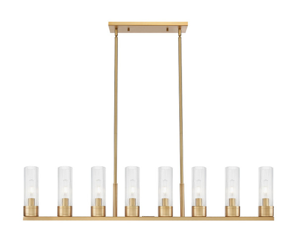Innovations - 617-8I-BB-G617-8SCL - Eight Light Linear Pendant - Downtown Urban - Brushed Brass