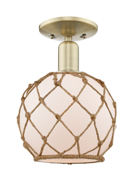 Innovations - 716-1C-AB-G121-8RB - One Light Semi-Flush Mount - Arcadia - Antique Brass