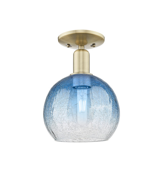 Innovations - 716-1C-AB-G483-8SB - One Light Semi-Flush Mount - Arcadia - Antique Brass