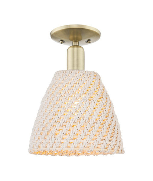 Innovations - 716-1C-AB-NBD-9-NAT - One Light Semi-Flush Mount - Arcadia - Antique Brass