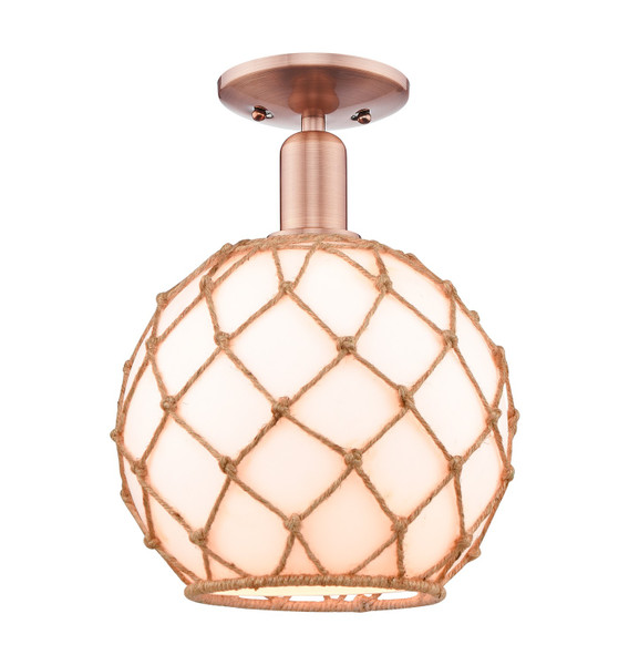 Innovations - 716-1C-AC-G121-10RB - One Light Semi-Flush Mount - Arcadia - Antique Copper