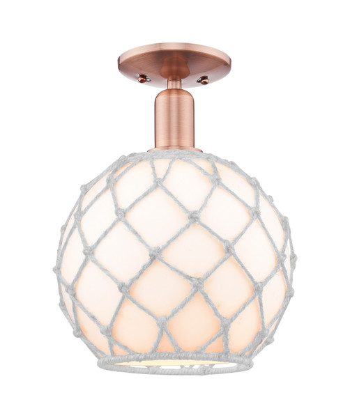 Innovations - 716-1C-AC-G121-10RW - One Light Semi-Flush Mount - Arcadia - Antique Copper