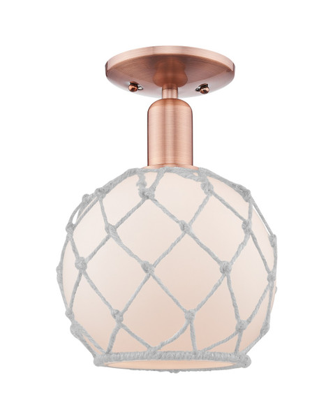 Innovations - 716-1C-AC-G121-8RW - One Light Semi-Flush Mount - Arcadia - Antique Copper