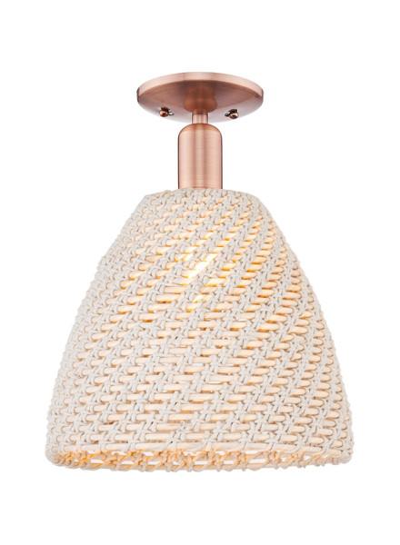 Innovations - 716-1C-AC-NBD-12-NAT - One Light Semi-Flush Mount - Arcadia - Antique Copper