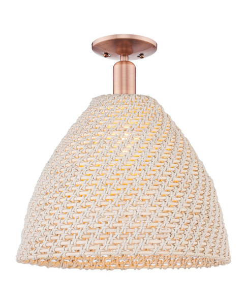 Innovations - 716-1C-AC-NBD-16-NAT - One Light Semi-Flush Mount - Arcadia - Antique Copper