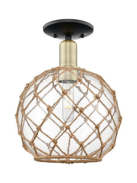Innovations - 716-1C-BAB-G122-10RB - One Light Semi-Flush Mount - Arcadia - Black Antique Brass