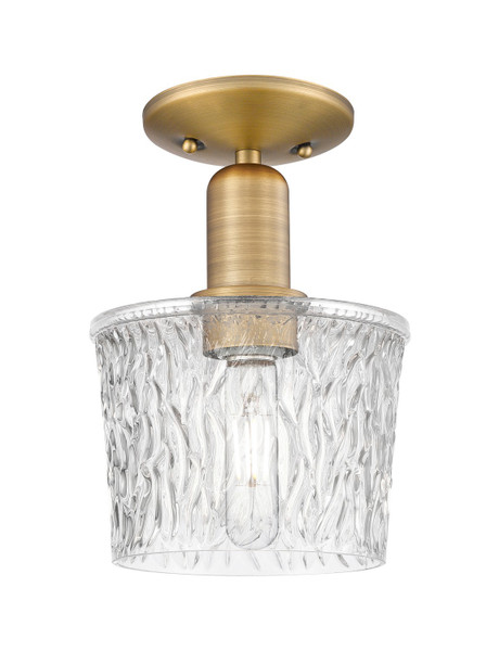 Innovations - 716-1C-BB-G402 - One Light Semi-Flush Mount - Arcadia - Brushed Brass