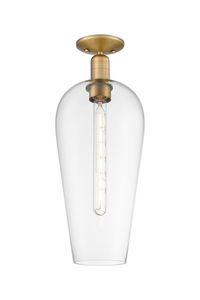 Innovations - 716-1C-BB-G456-8CL - One Light Semi-Flush Mount - Arcadia - Brushed Brass