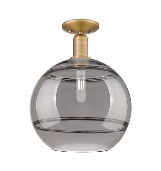 Innovations - 716-1C-BB-G556-12SM - One Light Semi-Flush Mount - Arcadia - Brushed Brass