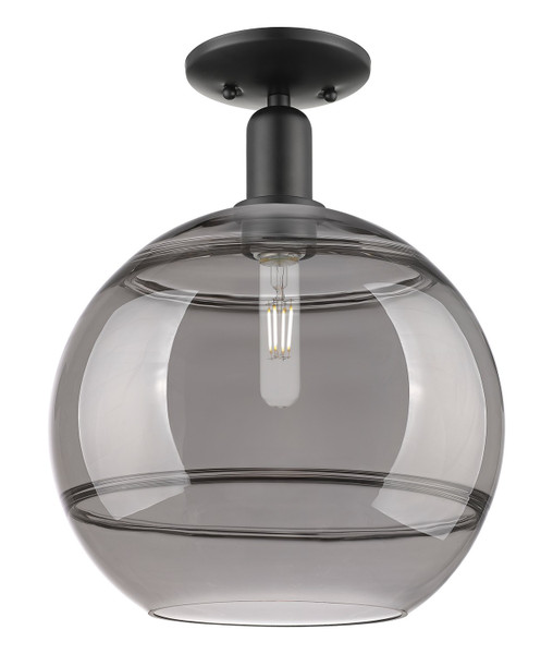 Innovations - 716-1C-BK-G556-12SM - One Light Semi-Flush Mount - Arcadia - Matte Black