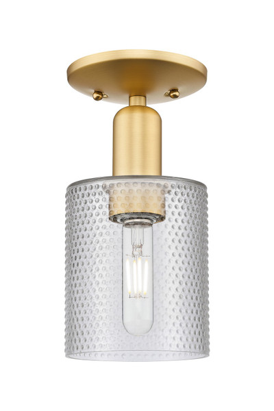 Innovations - 716-1C-SG-G112 - One Light Semi-Flush Mount - Arcadia - Satin Gold
