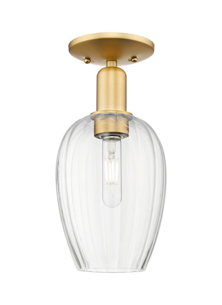Innovations - 716-1C-SG-G457-6CL - One Light Semi-Flush Mount - Arcadia - Satin Gold
