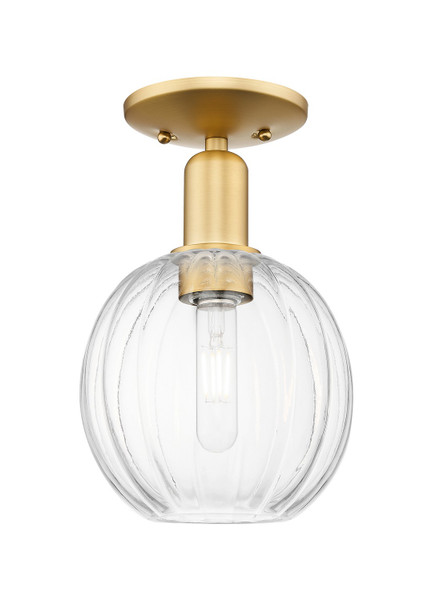 Innovations - 716-1C-SG-G458-7CL - One Light Semi-Flush Mount - Arcadia - Satin Gold