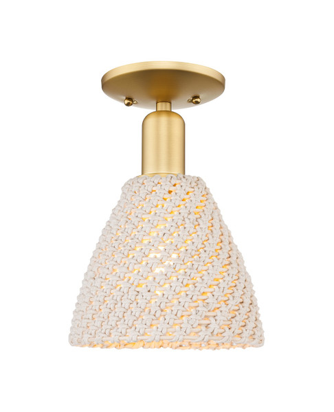 Innovations - 716-1C-SG-NBD-75-NAT - One Light Semi-Flush Mount - Arcadia - Satin Gold