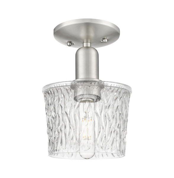 Innovations - 716-1C-SN-G402 - One Light Semi-Flush Mount - Arcadia - Brushed Satin Nickel