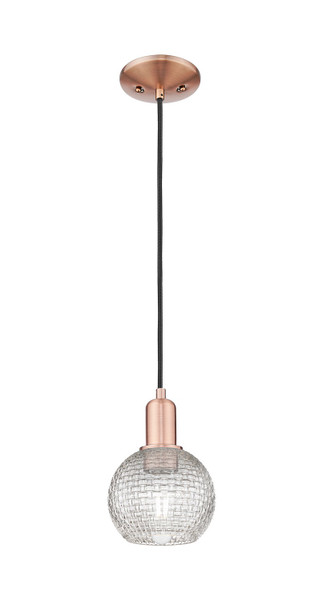 Innovations - 716-1P-AC-G122C-6CL - One Light Mini Pendant - Arcadia - Antique Copper