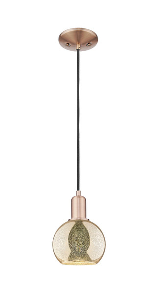 Innovations - 716-1P-AC-G128-6 - One Light Mini Pendant - Arcadia - Antique Copper