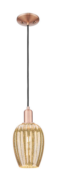 Innovations - 716-1P-AC-G457-6ME - One Light Mini Pendant - Arcadia - Antique Copper
