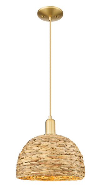 Innovations - 716-1P-SG-RBD-12-NAT - One Light Mini Pendant - Arcadia - Satin Gold