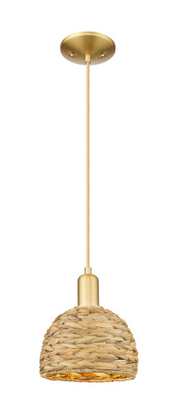 Innovations - 716-1P-SG-RBD-8-NAT - One Light Mini Pendant - Arcadia - Satin Gold